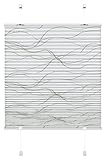 GARDINIA Plissee zum Klemmen, Blickdichtes Faltrollo, Alle Montage-Teile inklusive, EASYFIX Plissee Katy Wave verspannt mit zwei Bedienschienen, Weiß, 90 x 130 cm (BxH)