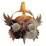 TRSX Leder Arzt Vogel Maske Lange Nase Schnabel Cosplay Steampunk Halloween Kostüm Requisiten Latex Material Party Requisiten Geschenk (Color : 1, Size : 35 * 34cm)