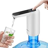 Wasserflaschenpumpe, Maypott Wasserpumpe für 2.7 l Flasche TDS Wasserqualitätsprüfer Tragbarer USB-Ladegerät Geräusch für Zuhause, Küche, Büro, Sicherheit, gesund kann Wasserqualität erkennen (weiß)