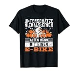 Herren Unterschätze Niemals Alten Mann Mit E-Bike Elektro Fahrrad T-S