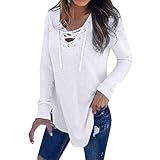 Innerternet Damen Langarm T-Shirt Casual Lose V-Ausschnitt Shirt Tunika Top Elegant Pullover Hemd Mode Pulli Oversize Sweatshirt Oberteil Top