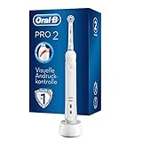 Oral-B PRO 2 2000 Sensitive Clean Elektrische Zahnbürste/Electric Toothbrush, mit 2 Putzmodi inkl. Sensitiv und visueller Andruckkontrolle für Zahnpflege, Designed by Braun, weiß