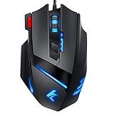 Wired Gaming Maus LED Mäuse - PC Gaming Mouse Hohe Präzision mit 7 programmierbaren Tasten, RGB Ergonomisches Professionelle Optische USB Maus Für Laptop PC Mac Computer Mice(Schwarz)