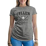 Cullen Baseball Unisex Twilight Team Damen Grau T-Shirt Size S