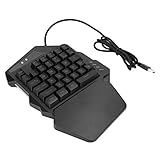 Einhändige Mini-Tastatur Plug & Play RGB-Tastatur, 35 Tasten Ergonomisches Design LED-Farbhintergrundbeleuchtung Kabelgebundener integrierter Konverter Schwarz für PS3/4-Spielek