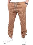 Reslad Jogg-Chino Herren-Hose Männer Harem Hosen Jogger Chinos Jogging-Hose lang Chinohose RS-2055 Braun W34