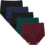 Innersy Damen 5er Pack Hohe Taille Slips Baumwolle Weich Atmungsaktiv Unterwäsche Panty - - X-Larg