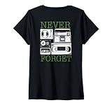 Damen Backprint Never forget T-Shirt mit V