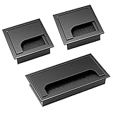 Niaciswe Quadratisch Kabeldurchführung 3 Stück Kabeldurchführung Metall Kabeldurchführung Schreibtisch Kabelauslass Schreibtisch Kabelmanagement Kabeldurchführungen Schwarz 160 x 80 mm 80 x 80