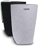 Elwin Neiles® ☀️ [80L/2er SET] Designer Wäschekorb aus stilvollem Filz - Faltbarer Wäschesammler mit Griffen & Magnetverschluss - Wäschesack