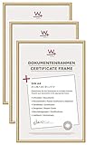 walther design KV130G3 New Lifestyle Kunststoff Bilderrahmen, 21x29,7 cm DIN A4, gold, 3er Pack