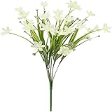 Yyhmkb 4Pcs Künstliche Narzissen-Blumen-Blumenstrauß, Faux-Kunststoff-Narzissen-Blumen-Simulation-Narzissen-Blumen für Innenministerium-Brauthochzeitsfest-Dekor. Weiß