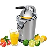 OZAVO Zitruspresse elektrisch, Orange Saftpresse mit Hebelarm, Citrus Juicer für frische Zitrusfrüchten, Anti-Tropf Mechanismus, leise M