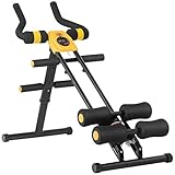 Bauchtrainer Bauchmuskeltrainer Klappbar Für Zuhause - Trainingscomputer Mit Lcd-display Und Widerstand - Gezieltes Bauchmuskeltraining - Nutzergewicht Bis 100kg (Gelb)