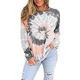 ZYUD Damen Tunika Top Locker Langarm Floral Henley Shirt Herren Baseball T-Shirt Damen Lässige Langarm T-Shirt Elegant Oberteile Freizeit Tuniken Shirt Casual Pullover Bluse Oversize Sweatshirt Top