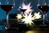 Novaliv Weihnachtssterne Dekosterne Weiss Weihnachtsdeko Stern beleuchtet (12 cm Innen, batteriebetrieben)