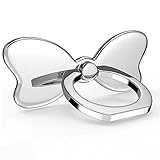 PZOZ Handy Ring Halter, 360 Grad freidrehbar Smartphone fingerhalterung Halter Finger handyring Metallring Ständer Handy fingerhalter für iPhone/Samsung Galaxy/Huawei und mehr Phone(Silber)