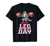 Leg Day Waschbär Gewichtheben Kniebeuge Gym Training T-S