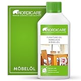 Nordicare Möbelöl [500ml] Holzöl zur Pflege farblos für Eiche, Buche, Nussbaum, Lärche. Holzlasur auf Basis von Leinöl. Leinö