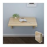 AMSXNOO Klappbarer Wandtisch, Holz Schreibtisch Kinder Wandklapptisch Wand Montierter Klapptisch Schwimmender Schreibtisch Esstisch Küchentisch Buffettisch (Color : Wood, Size : 80x50x33cm)