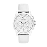 Armani Exchange Unisex Chronograph Quarz Uhr mit Silikon Armband AX1325