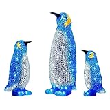 TangYang 3D Nachtlicht für Kinder, Indoor Outdoor Weihnachtsdekoration, LED Pinguin Licht 3D Acryl Lampe Beleuchtung Weihnachtsschmuck, Party Home Room Outdoor Dekoration Geschenk