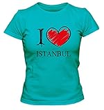 I Love Ingolstadt Fun Damen T-Shirt, Größe:L;Farbe:türk