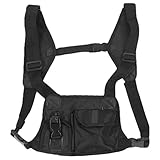 01 Rufsignalgerät Harness Chest Rig, schönes Oxford-Stoff, langlebig, leichte Rufsignalgerätweste, für Männer, Frauen, W