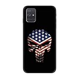 X-Art Black Fundas Slim Liquid Flexible Case Back Cover for Samsung Galaxy A51, MV-Punisher Hero-Anti 9