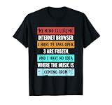 Lustiger Spruch My mind is like my Internet Browser T-Shirt T-S