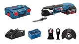Bosch Professional 18V System Akku Multi-Cutter GOP 18V-28 (inkl. 1x5.0 Ah Akku, Ladegerät GAL 18V-40, 4x Sägeblätter, in L-BOXX 136) - Amazon Exclusive S