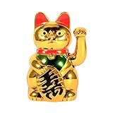 Lsaardth Maneki Neko Lucky Cat Winken Arm, Good Luck Cat Reichtum und Fortune Cat Gold Money Cat Feng Shui Lucky Cats Statue und Figuren für Home Car Office D