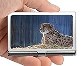 Visitenkartenhalter Brieftasche, Zoo Leopard Katze Edelstahl Kartenhalter Kartenetui Ausgezeichnetes Design für Männer und F