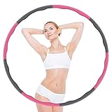 U/D Hula Hoop Reifen, Edisari Fitness Reifen Hoop für Erwachsene & Kinder zur Gewichtsabnahme und Massage, 6-8-Segmente Abnehmbarer Hula Hoop für Fitness Sport Zuhause Büro Bauchformung, 1,2 KG