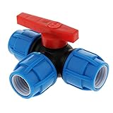 Tubayia 3 Wege Garten Schlauch Verbindungsstück Schlauchanschluss Ventil für Gartenarbeit (32mm kunststoffkern)