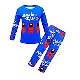 Kinder-Schlafanzug-Set für Weihnachten, Weihnachten, Rot, Youtube-Spiele, Familien-Gaming-Team, Pyjama-Set, blau, 12-13 J