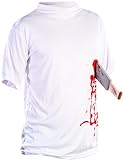 infactory Halloweenkostüme: Halloween T-Shirt Machete in der Brust, Gr. L (Halloween-Zombie-Shirt)