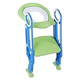 Ejoyous Kinder Toilettensitz mit Treppe, Töpfchentrainer Töpfchen Toiletten-Trainer Töpfchen Kinder-Toilettensitz mit Leiter Töpfchen Sitz für Jungen und Mädchen(Blau)