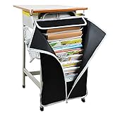 Ridangwu Schreibtisch-Seitentasche zum Aufhängen, Bücheraufbewahrung, Organizer, hohe Kapazität, dickes Oxford-Gewebe, wasserdicht, für Klassenzimmer, Studenten (schwarz, 63 x 41 cm)