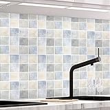 KINLO Fliesenfolie - Küchenrückwand Fliesenaufkleber 61 x 500cm Mosaikfliese Klebefolie Fliesen für Küche und Bad –PVC Deko Fliesenfolie Kacheldekor Typ-M