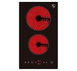 K&H® Domino 2 Zonen Glaskeramikkochfeld 30cm Doppelbrenner Autark Eingebaut VCPM-3403