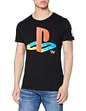 Sony Herren T-Shirt Sony Playstation Classic Logo and Colours, Schwarz (Black), Larg