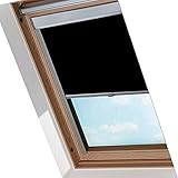 Lospitch Dachfenster Rollo Verdunkelungsrollo für VELUX Dachfenster / F06 Schwarz (49.3x94.0cm)/ Verdunkelung & Thermo H