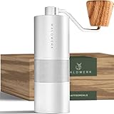 WALDWERK Kaffeemühle - Kaffeemühle manuell mit präzisem Edelstahlmahlwerk - Kaffeemühle Kegelmahlwerk mit Holzgriff - plastikfreie Espressomü