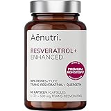 NEU: Resveratrol Plus hochdosiert | 500mg Premium Trans Resveratrol aus Schweiz je Kapsel | Optimierte Formel mit Quercetin | Laborgeprüfte Qualität aus DE | 60 Kap