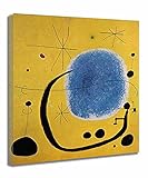 Joan Miro《Gold of the Azure》Print Poster Wandkunst Bild für Wohnzimmer Deko Schlafzimmer Wandbilder Wohnzimmer Bilder Leinwand Fertig zum Aufhängen(60x72cm（24x28inch）,gerahmt)