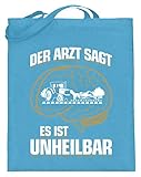 shirt-o-magic Landwirt: .es ist unheilbar - Jutebeutel (mit langen Henkeln) -38cm-42cm-Hellb