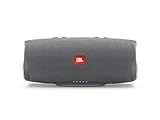 JBL Charge 4 Bluetooth-Lautsprecher in Grau – Wasserfeste, portable Boombox mit integrierter Powerbank – Mit nur einer Akku-Ladung bis zu 20 Stunden kabellos Musik