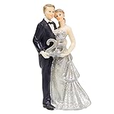 Folat 65121 - Hochzeitstorte Topper Figur Jubiläum 25 Silber Paar - ca. 11