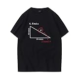 Unisex Bottom Shirt Creative Find-X Mathematical Formula Cotton T-Shirt Loose Casual Tops (Schwarz,XL)
